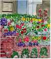 Flowers growing on a wall