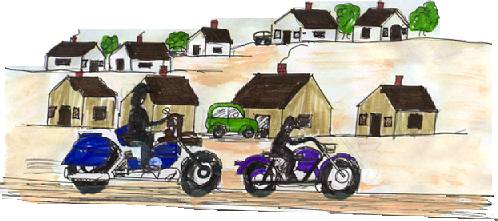 Then we were invaded by motorcycles.