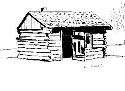 Our first school house in La Junta was a little one room log school building.