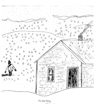 The wind whipped the snow against the windows.